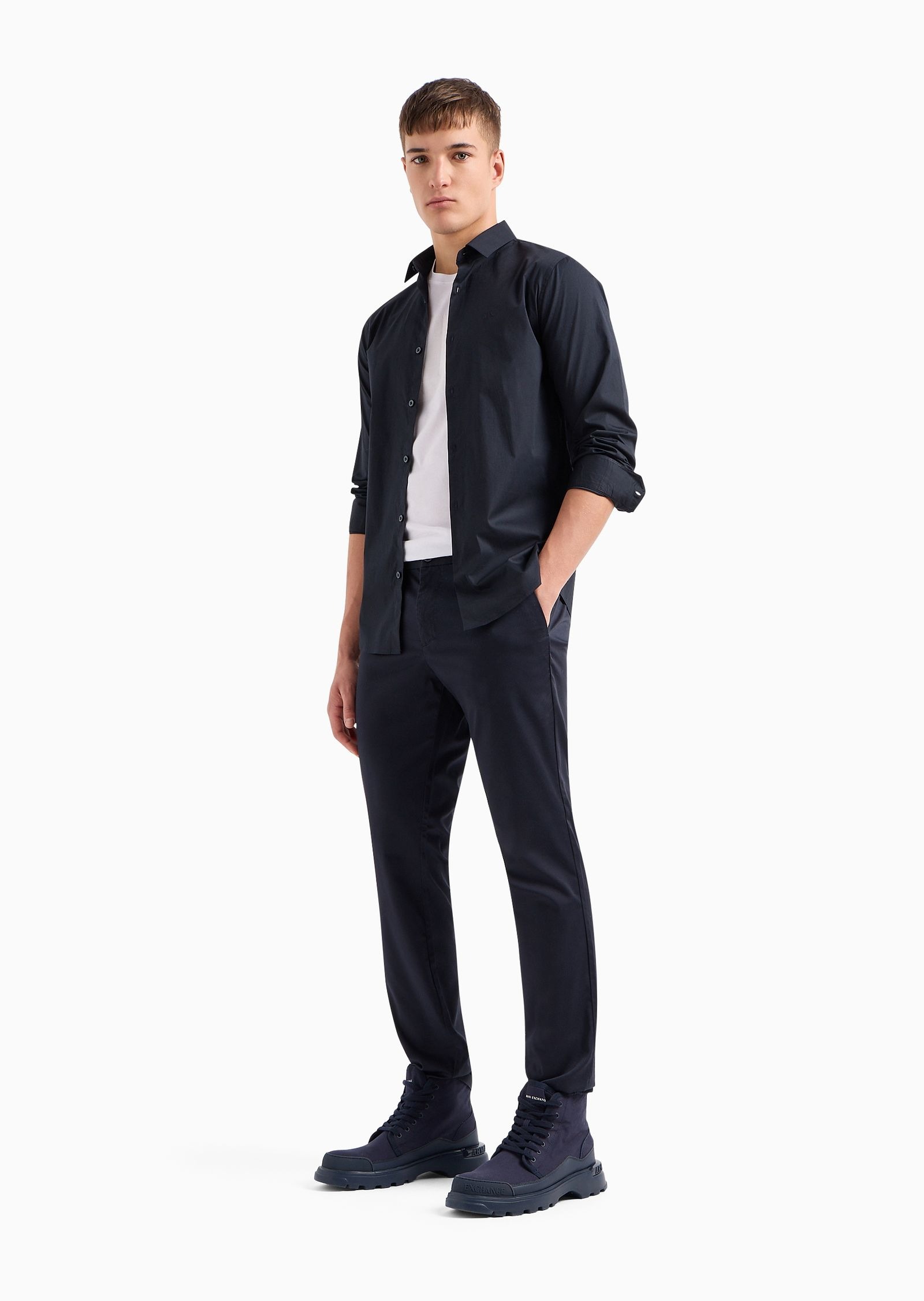 スーツ Emporio Armani basic trousers EMPORIO ARMANI Wool Tapered Pants Navy XL (K-129367) | PLAYFUL
